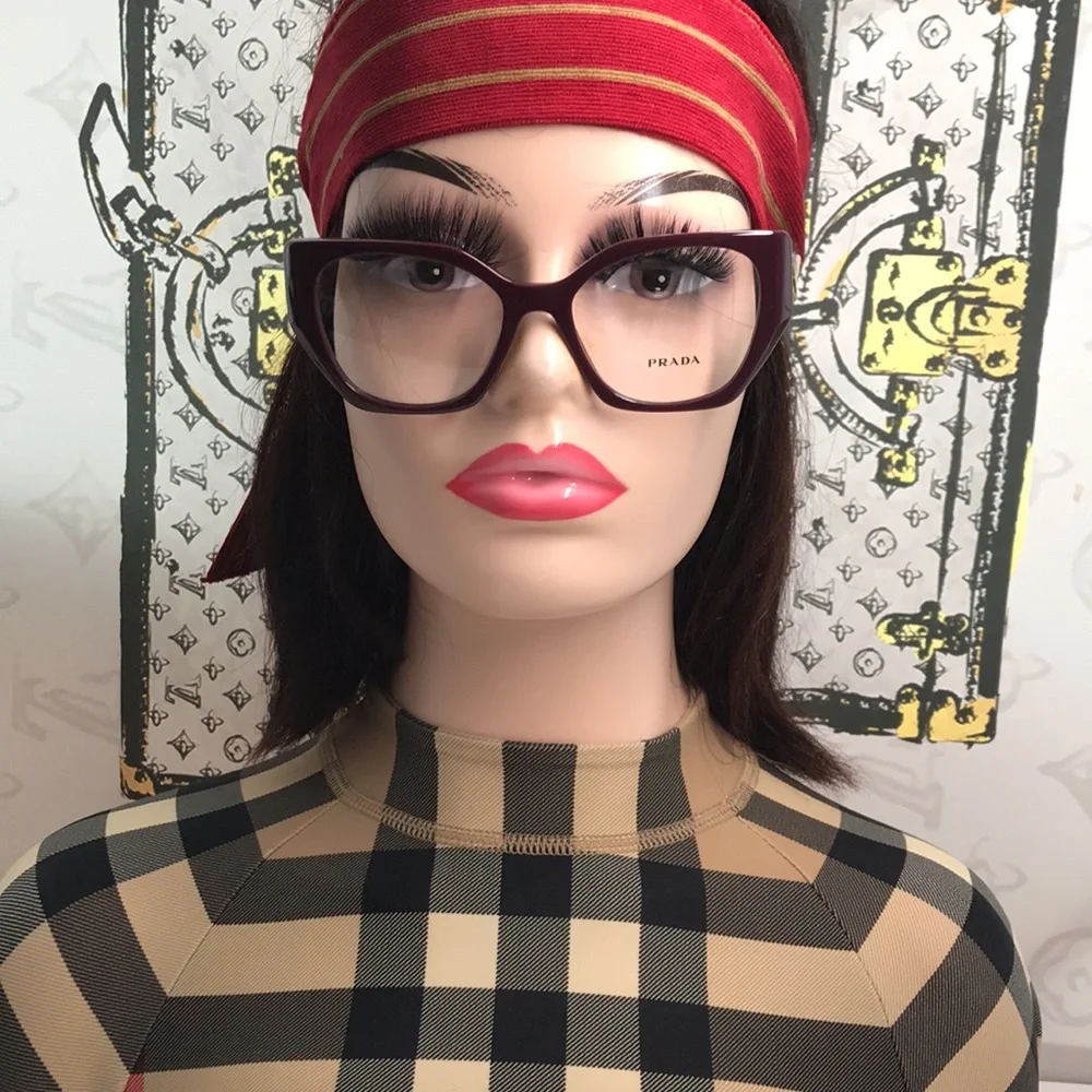 New Authentic 👓 Prada PR 18WV VIY1O1 Eyeglasses – Garnet